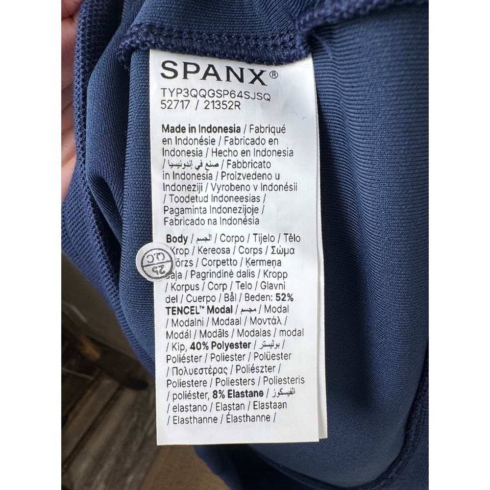 SPANX AirPique Sleeveless Polo Dress S Navy Golf Tennis Athleisure Pockets NWT - Picture 5 of 7